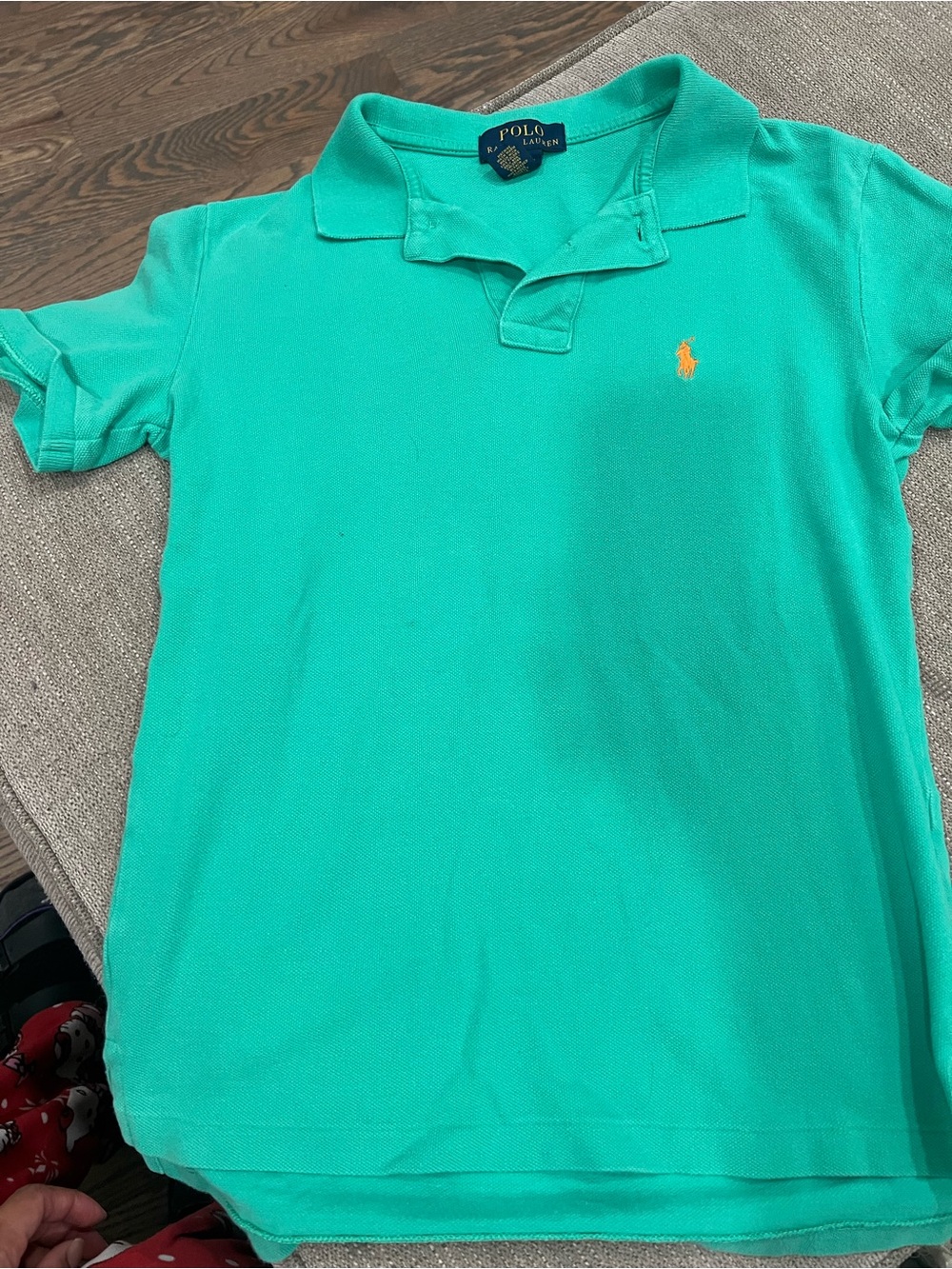 Ralph Lauren Kids Teal Polo with Yellow logo